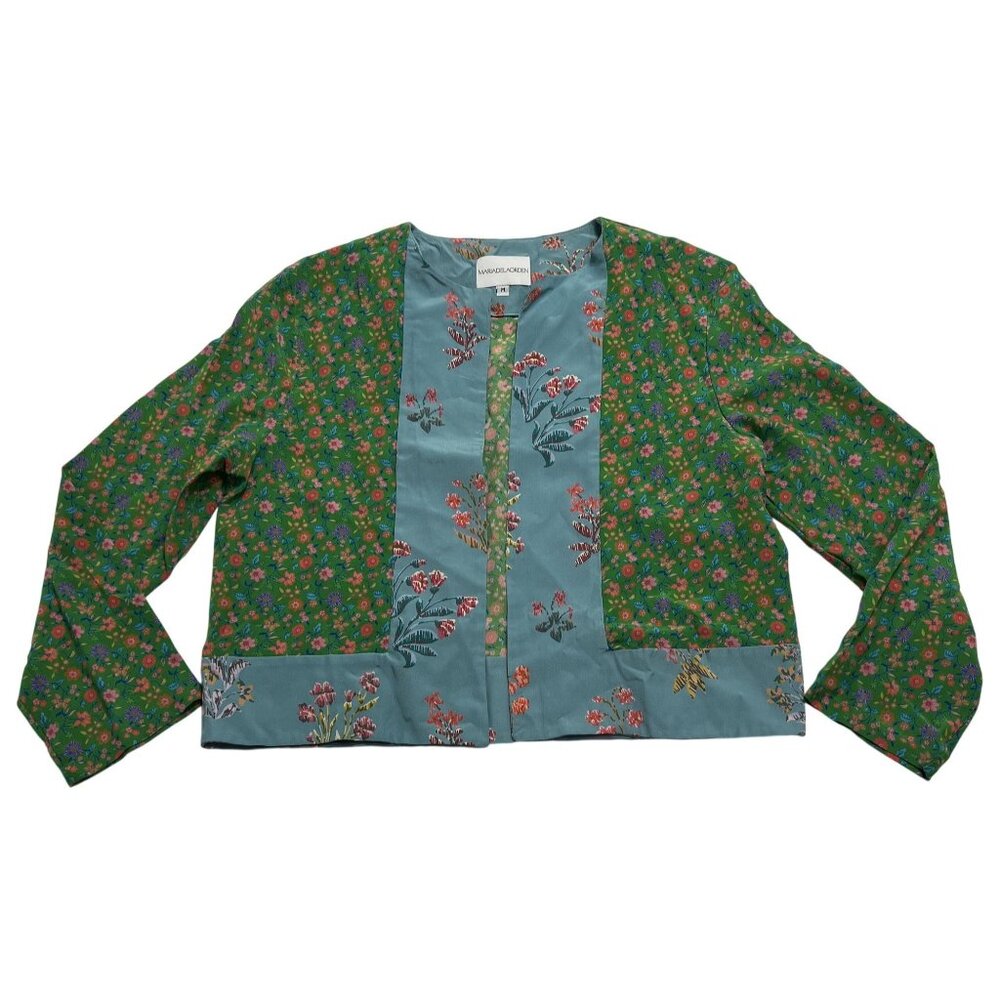 Maria de la Orden Blouse in Blue Green Floral